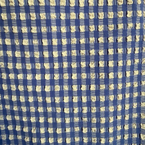 NWT J. Crew Sz L Seersucker Ruffle V-neck One-piece Swimsuit BY483 Blue Gingham - Picture 6 of 12